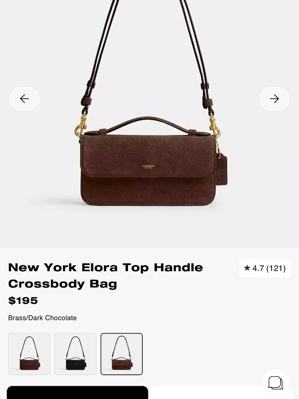 Coach Elora Top Handle Crossbody - Dark Chocolate
